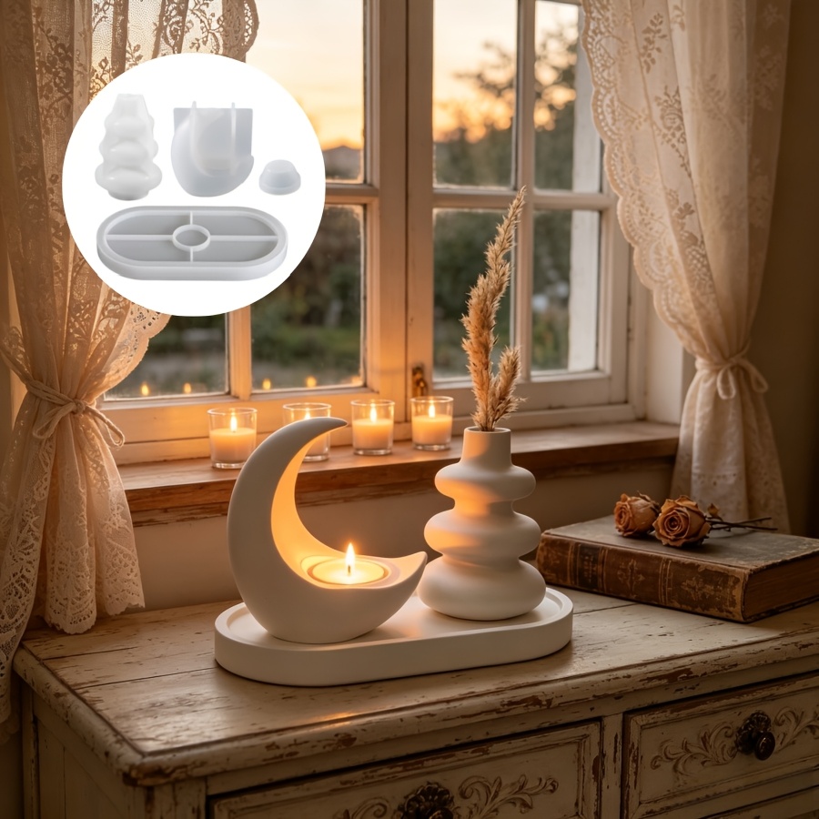 Candle Making Kit Wholesale - Ay Şamdanı, İskandinav Vazosu ve Oval
