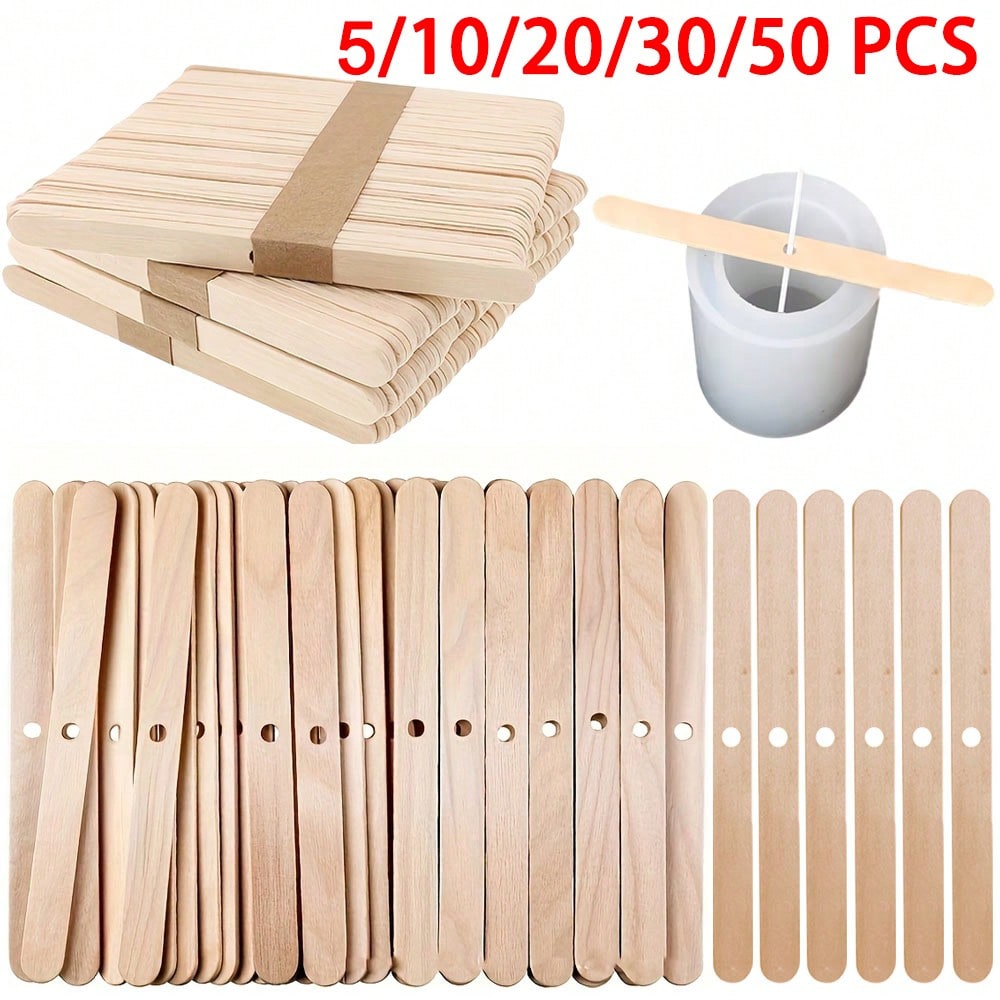 Candle Making Kit Wholesale - 5/10/20/30/50 adet Ahşap Mum Fitili Tutucu