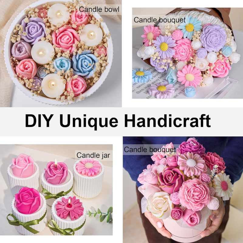 5 Çiçekli Mum Kalıp Seti, 3D Ç - Candle Making Kit Wholesale incelemesi ve fiyatı