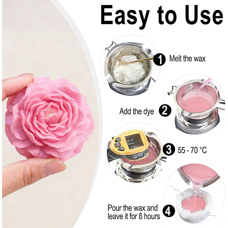 5 Çiçekli Mum Kalıp Seti, 3D Ç - Candle Making Kit Wholesale incelemesi ve fiyatı